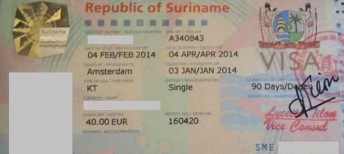 Visum Suriname Visum Suriname